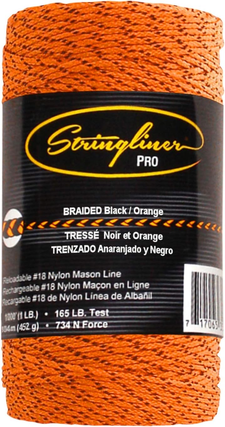 Pack 6 rollos trenzados Mason Line 1000pulg Negro/Naranja