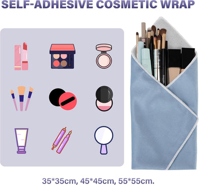 Bolsa maquillaje tela mágica autoadhesiva plegable portátil