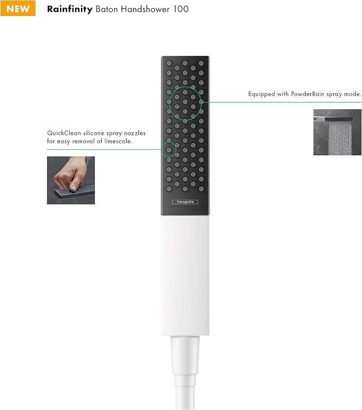 Cabezal ducha Rainfinity 2" pulverizador blanco