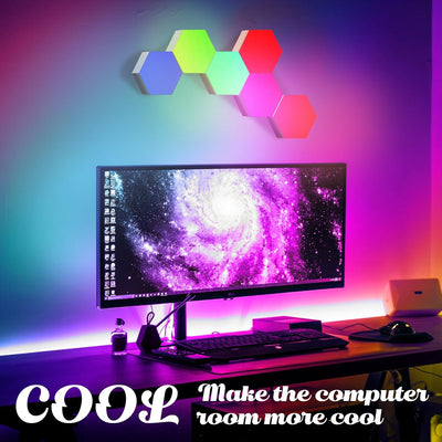 Luz pared hexagonal RGB control remoto USB