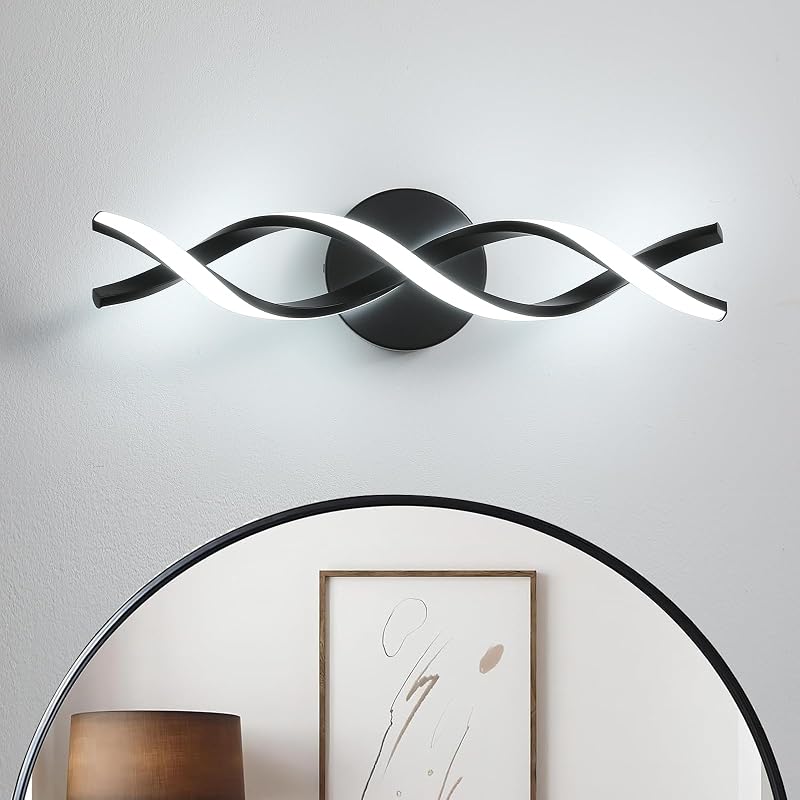 Lámpara LED negra para tocador 18" 6000K blanco frío