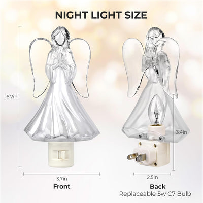 2 Luces Nocturnas Ángel Enchufables 5W Dormitorio
