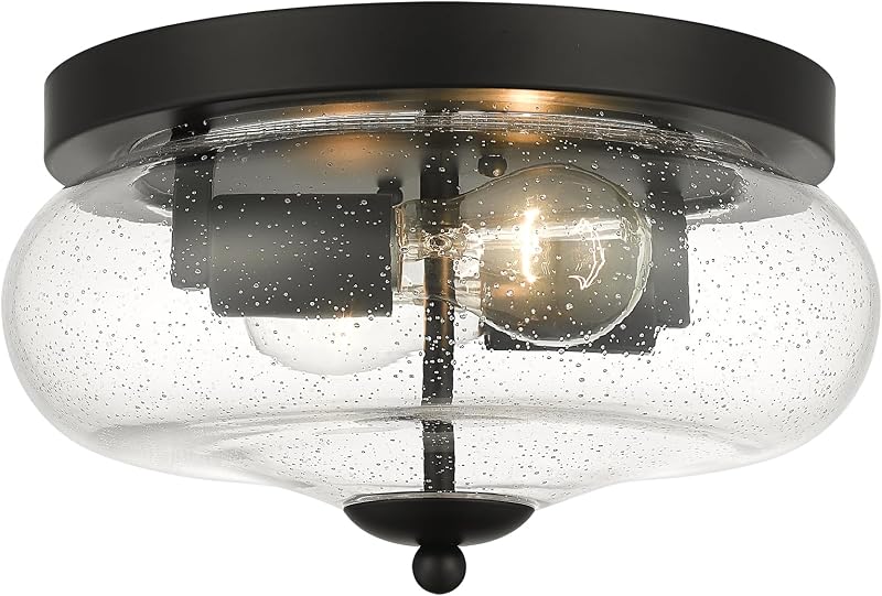 Luminaria techo empotrado negro vidrio semillado