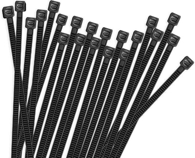 100 Pzas Bridas Cable 8pulg Plástico Negro Resistentes 50lb