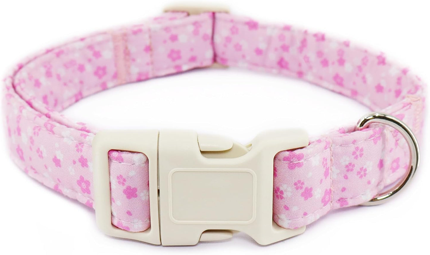 Collar floral ajustable para perros pequeños con hebilla rápida