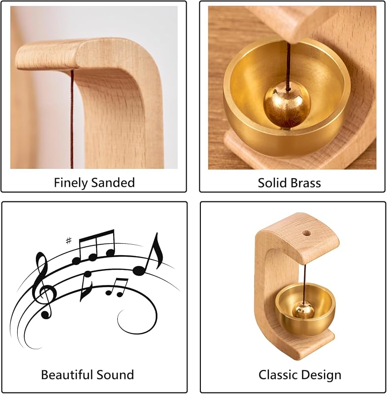 Campana magnética de madera para puerta sonido Ding Ding
