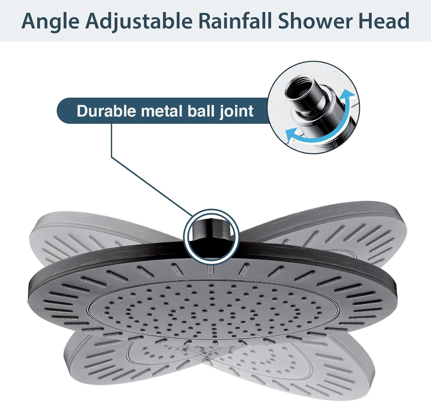 Cabezal ducha lluvia 9pulg ajustable bronce aceitado