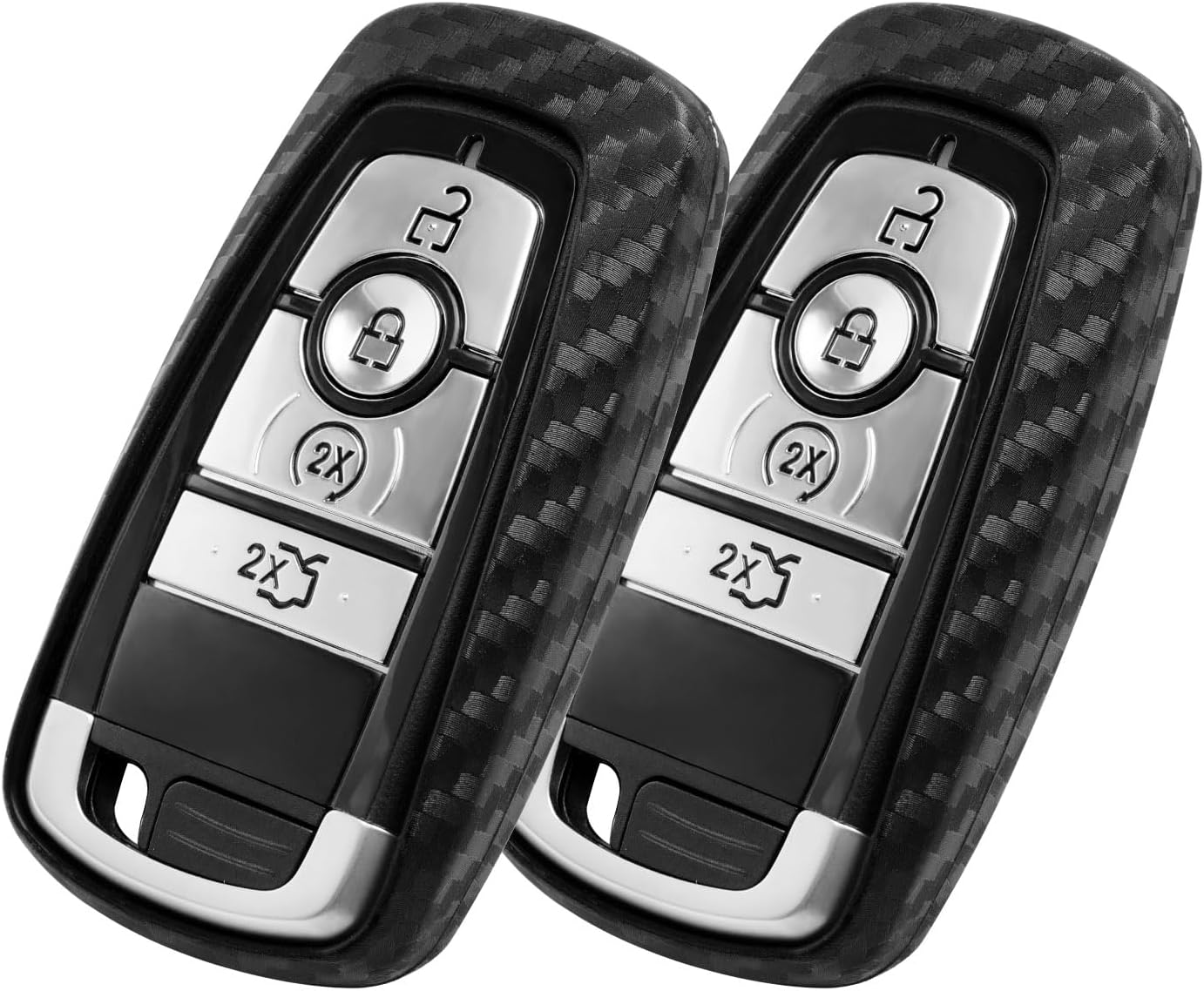 2 Pzas Funda Llave Coche Fibra Carbono Comp Ford Mustang