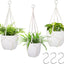 3 Colgadores Macramé para Plantas con 3 Ganchos Decoración Bohemia