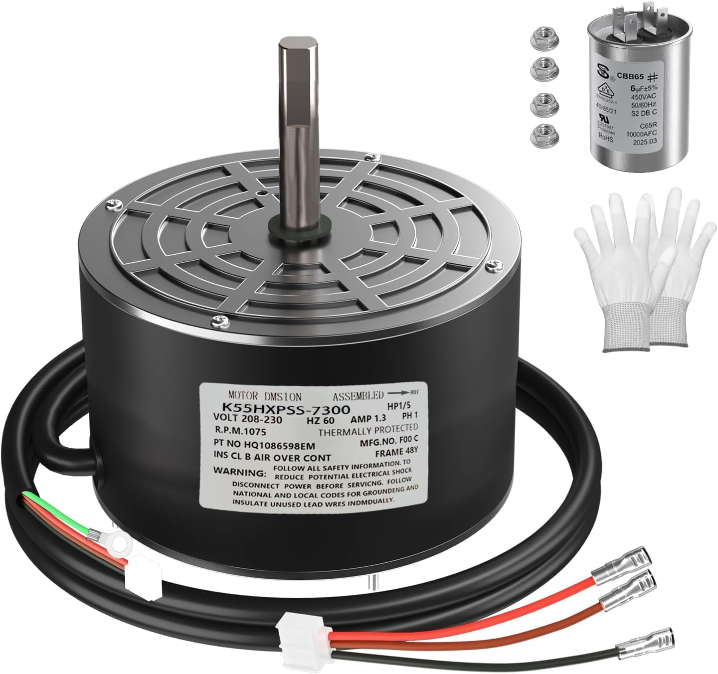 Motor ventilador condensador HVAC 1/5 HP 230V