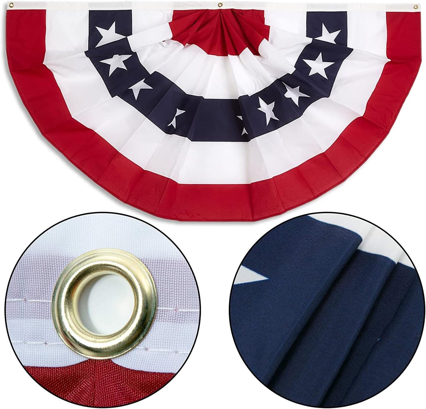 3 Pzas Banderas Patrióticas 2x4ft para 4 de Julio