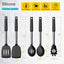 Set 5 Utensilios Cocina Silicona Antiadherente Mango Acero Inox