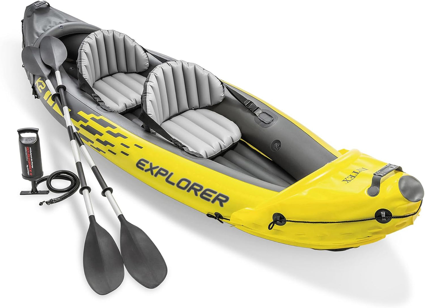 Kayak inflable 2 personas con remos aluminio 86pulg y bomba