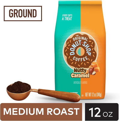 Café molido sabor caramelo nuez tostado medio 12oz
