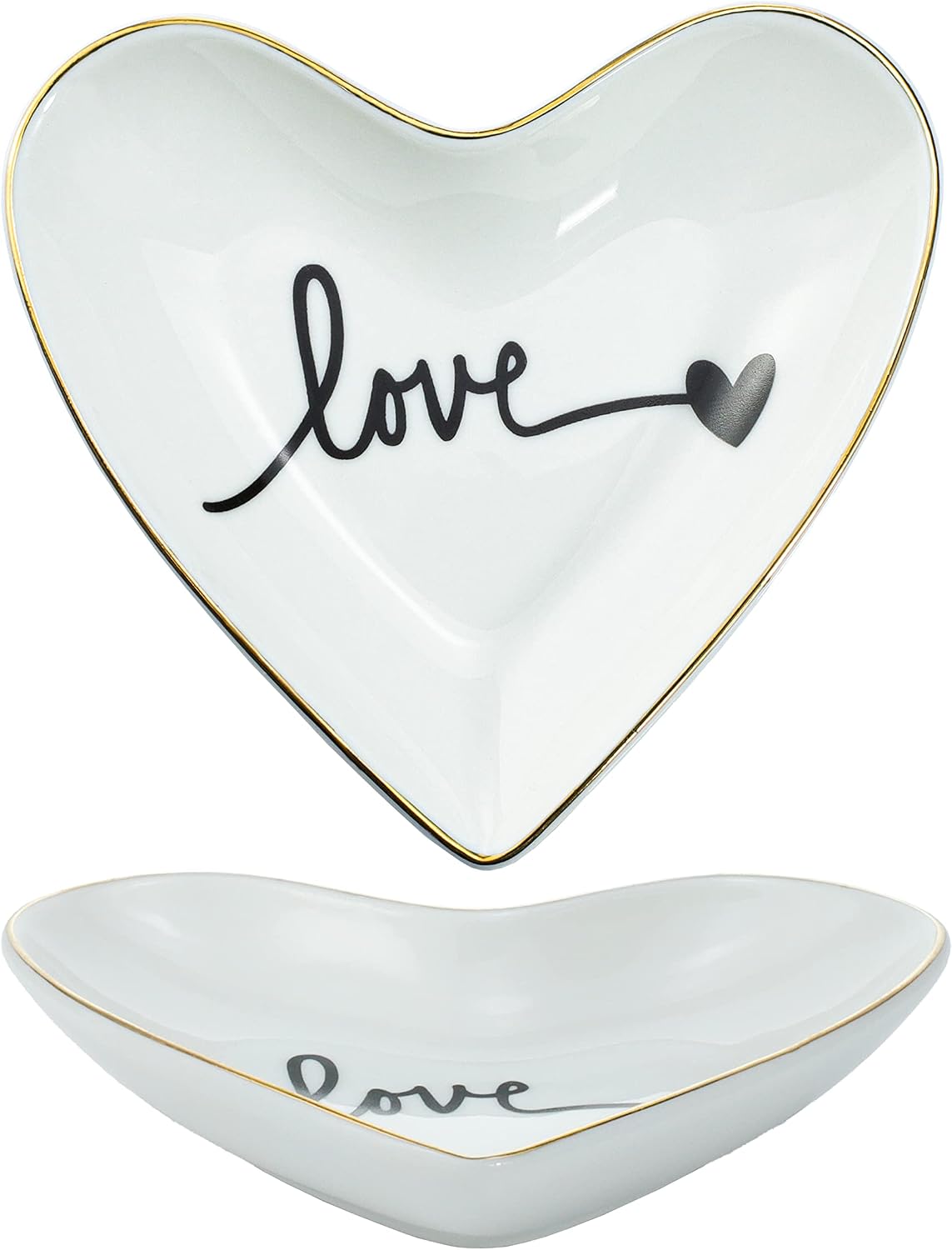 Soporte cerámica forma corazón para anillos y joyas