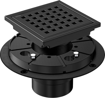 Drenaje ducha cuadrado 4pulg acero inox negro mate