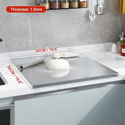 Tabla cortar acero inox 304 con borde y silicona