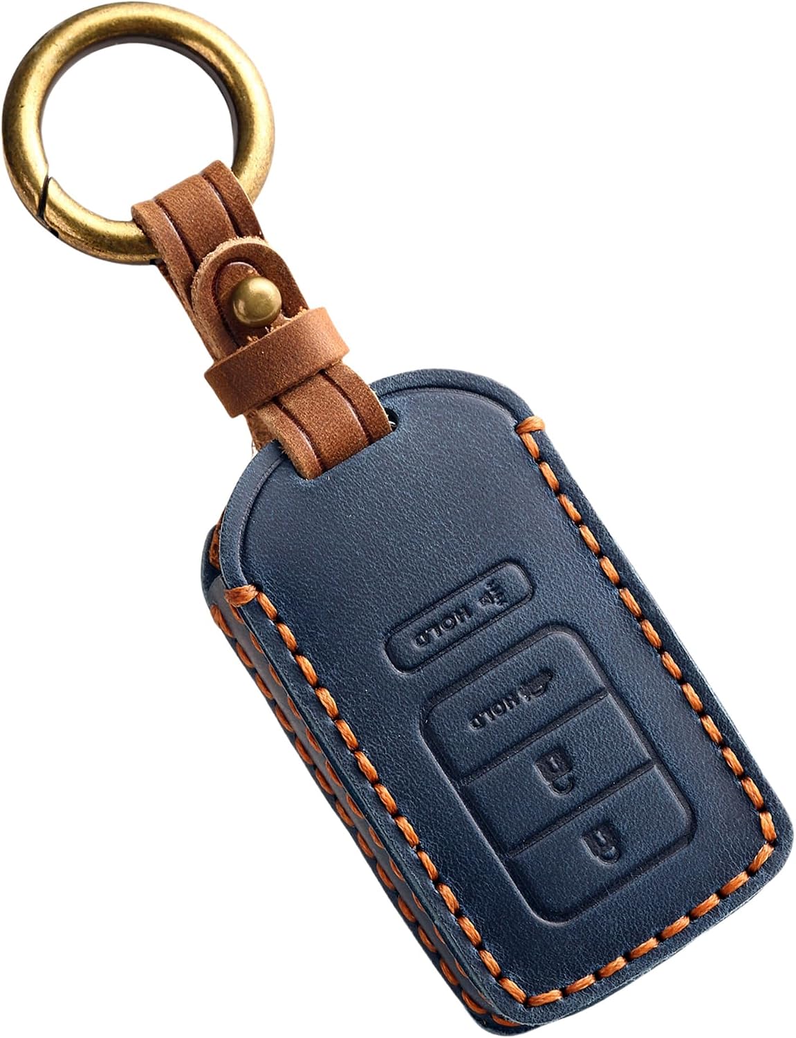 Funda cuero llavero 4 botones Honda 2014-23 azul