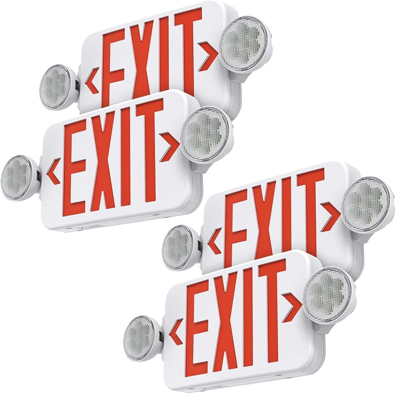 Señal LED roja emergencia doble cara 120/277V pack 4