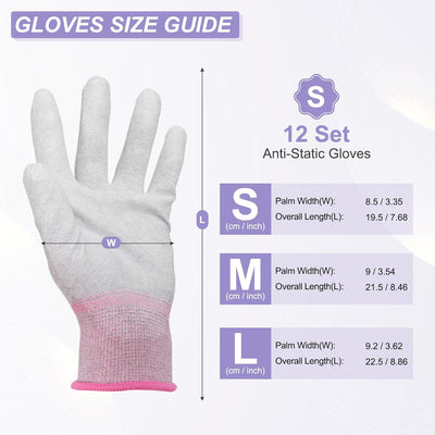Guantes ESD fibra carbono gris para reparación PC