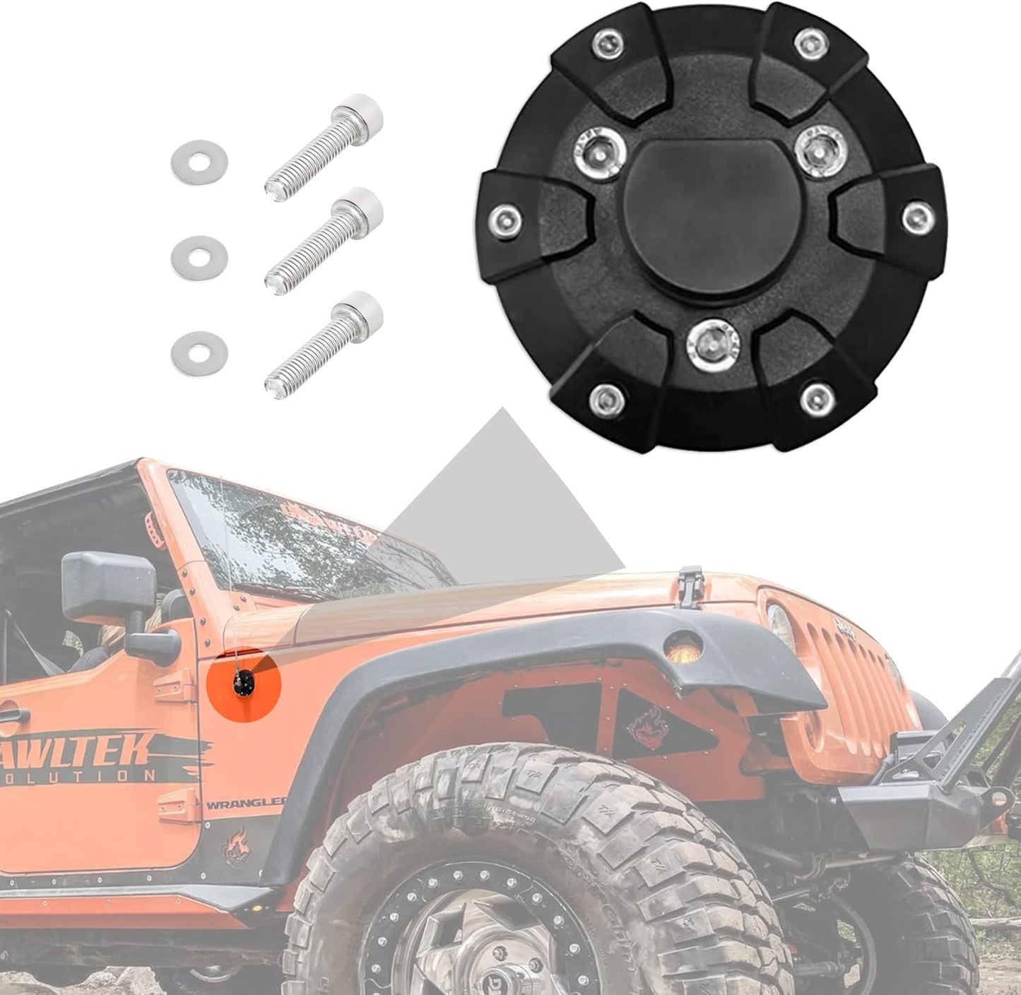 Cubierta base antena Jeep Wrangler 07-22 acero ABS