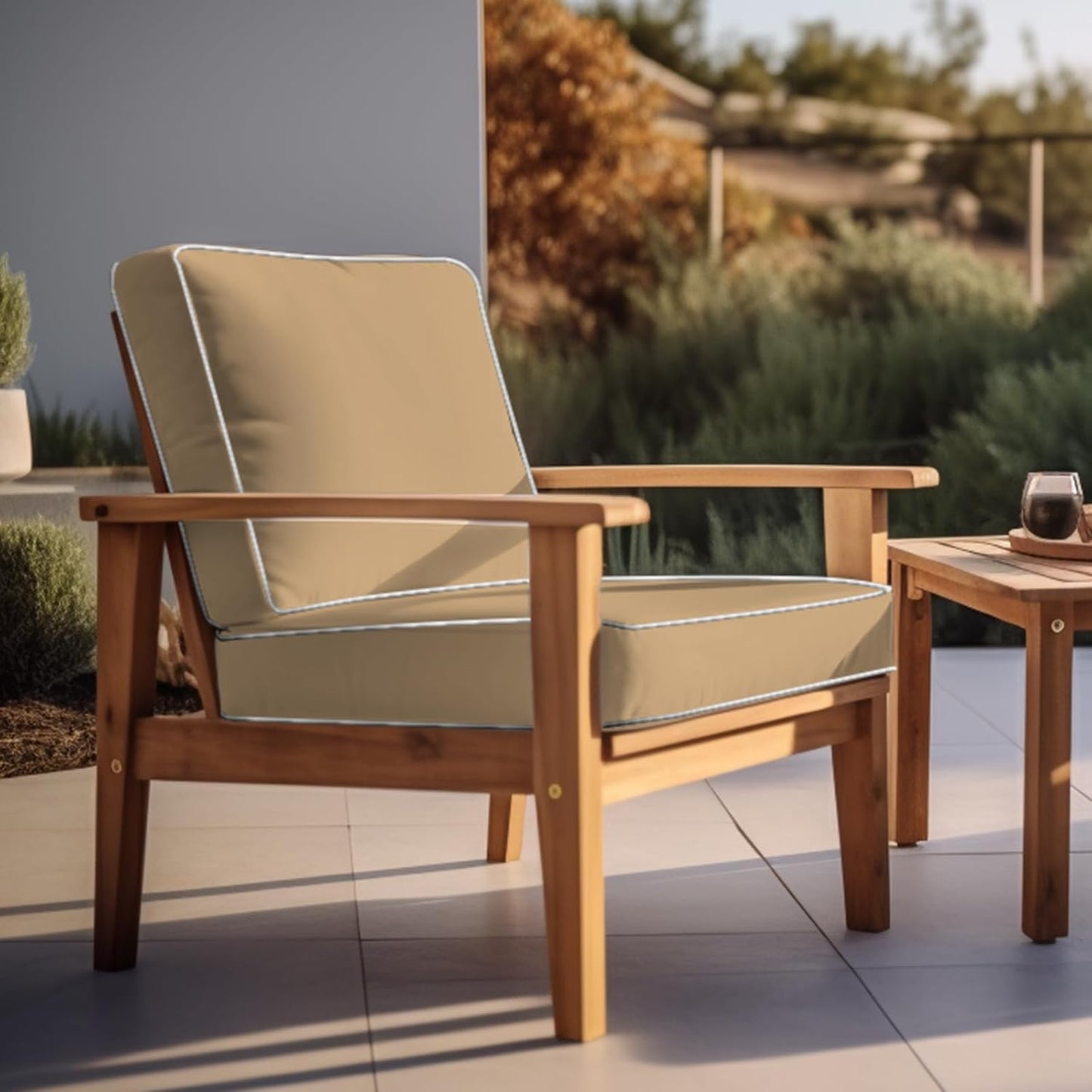 2 Cojines Silla Exterior 20x20" Impermeables Tela Olefina