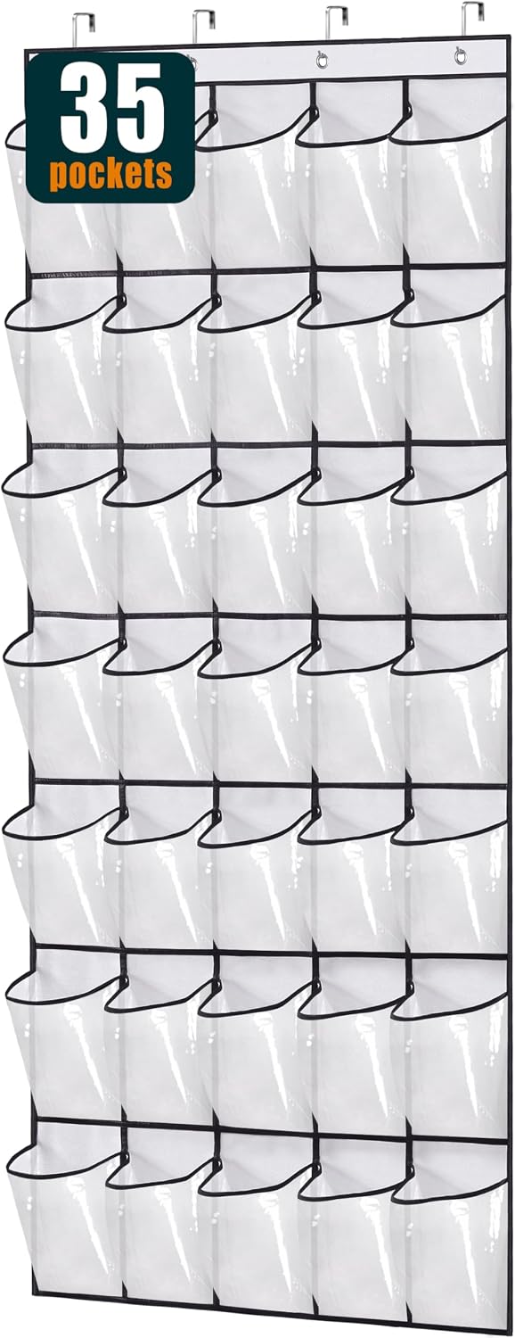 Organiz. zapatos 35 bolsillos tela Oxford colgar blanco