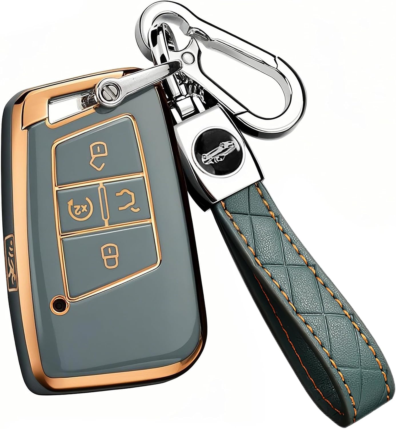 Funda llavero VW TPU premium compatible Tiguan Jetta Passat gris