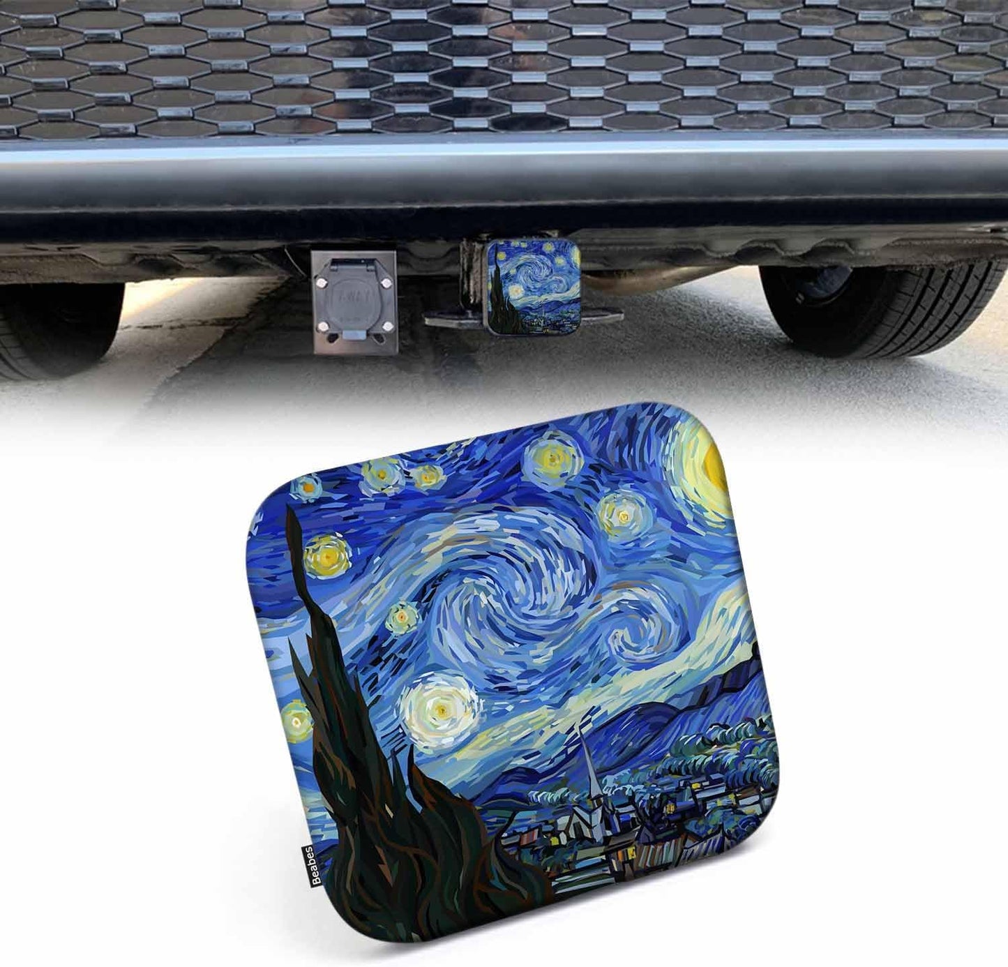 Cubierta enganche 2" pintura goma Van Gogh noche estrellada