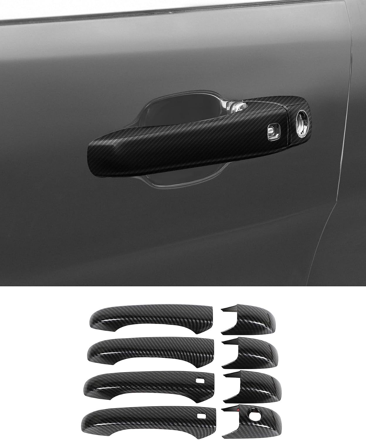 Kit cubiertas manija puerta fibra carbono Jeep 11-20
