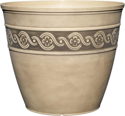 Maceta redonda Corinthian 10” marfil
