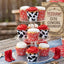 Set 24 soportes vaca estampado para fiestas infantiles