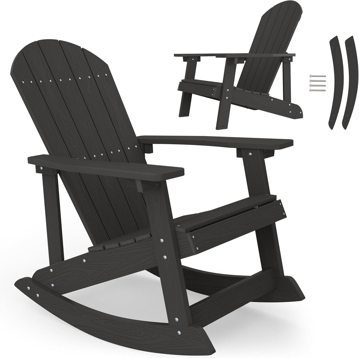 Silla mecedora Adirondack madera real exterior e interior