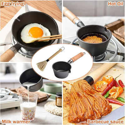 Set olla hierro fundido cepillo barbacoa con mango