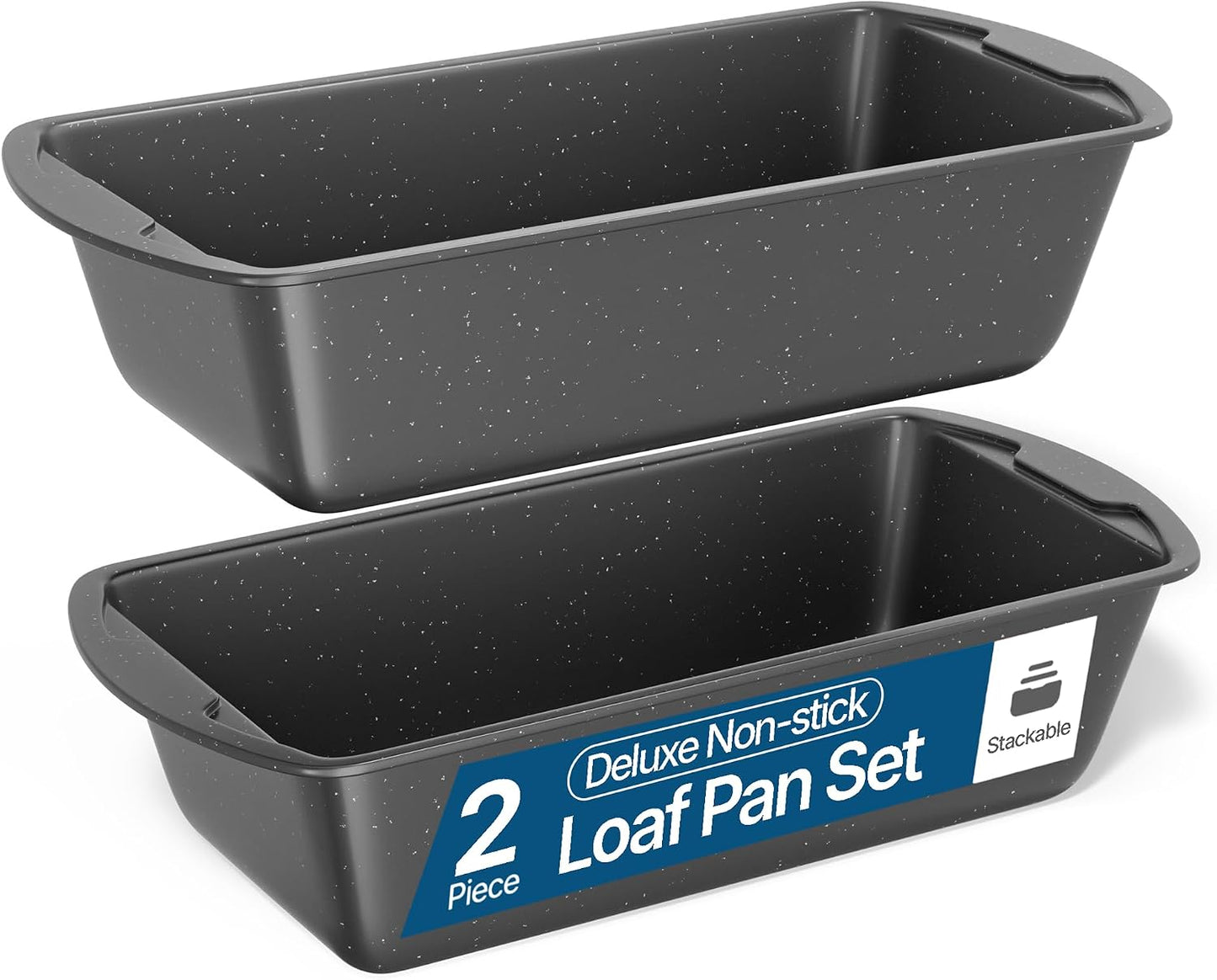 2 Moldes Antiadherentes para Pan 10.2 y 11pulg Apilables