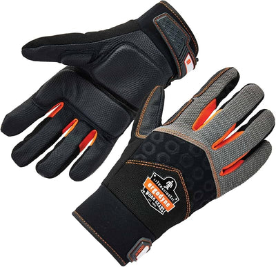 Guantes trabajo protección impacto dedo completo XXL negro