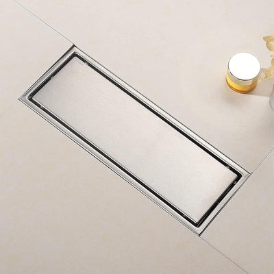 Tubo drenaje ducha níquel cepillado 12" rejilla azulejos