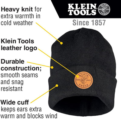 Gorro punto pesado puño ancho negro talla única logotipo