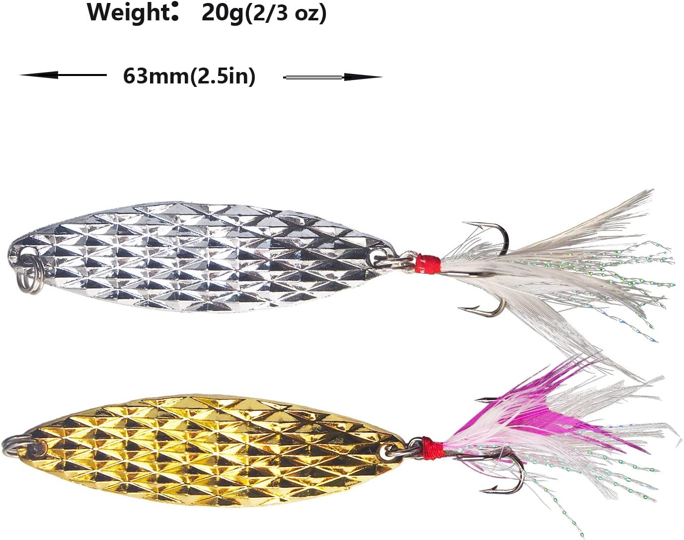 10 Cucharas Pesca Metal para Salmón 0.27-0.77oz