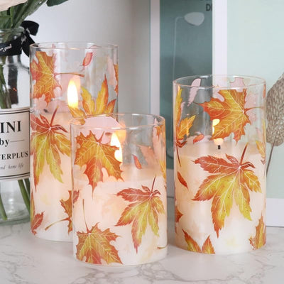 Velas cristal LED parpadeantes con temporizador boda navidad