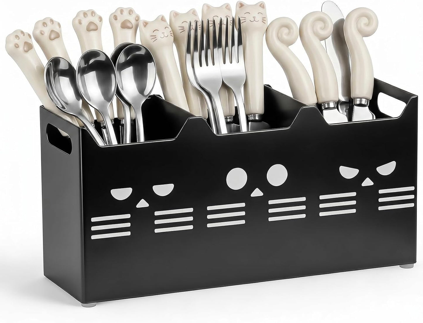 Soporte cubiertos acero inox 3 compartimentos encimera