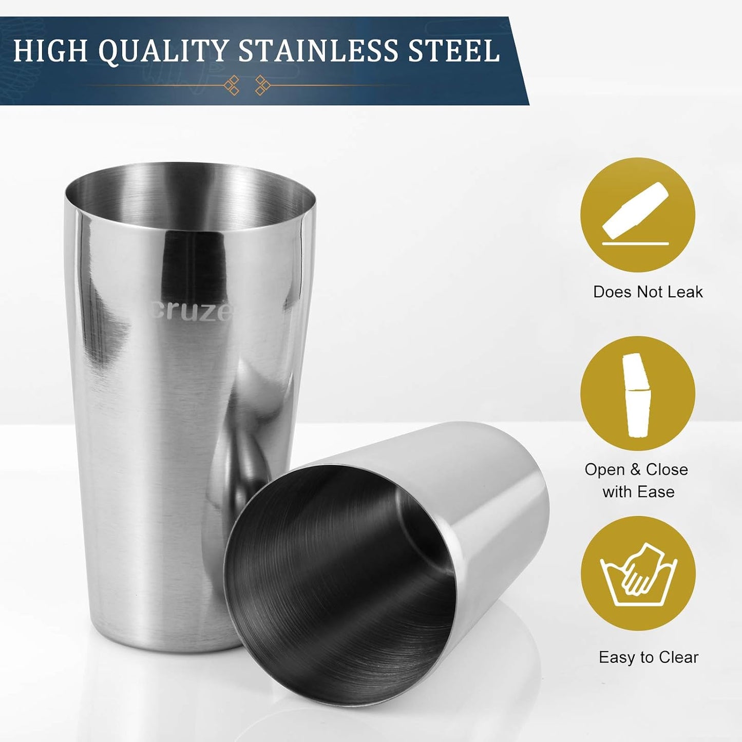 Set 9 Pzas Coctelera Boston Shaker Jiggers Muddler Caja Regalo