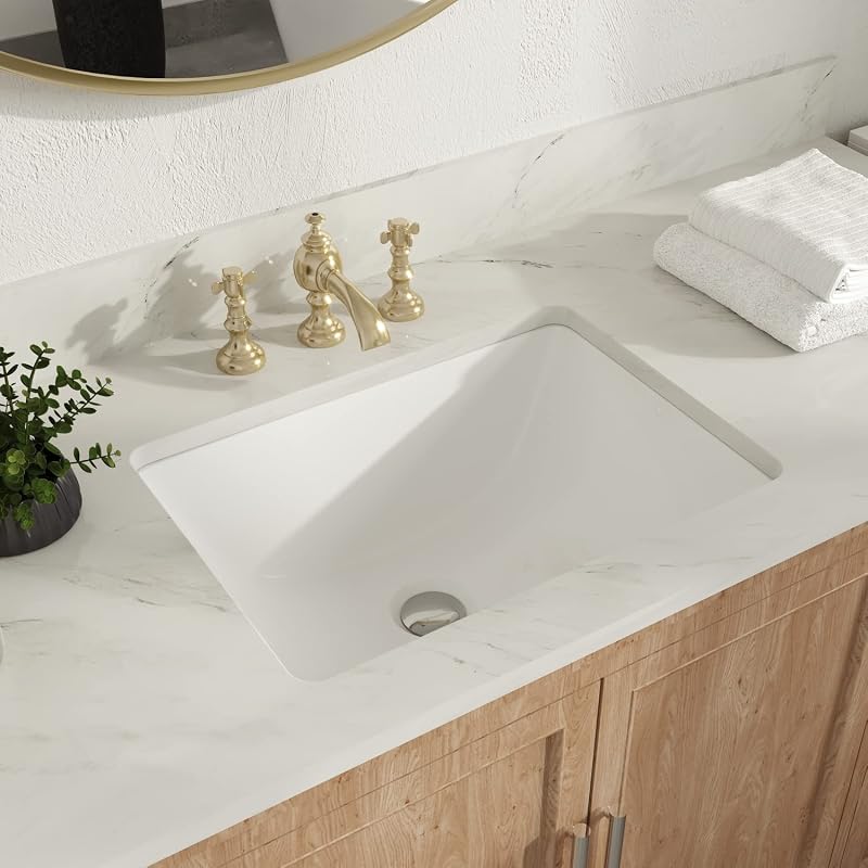 Fregadero baño inferior 18x13" blanco moderno