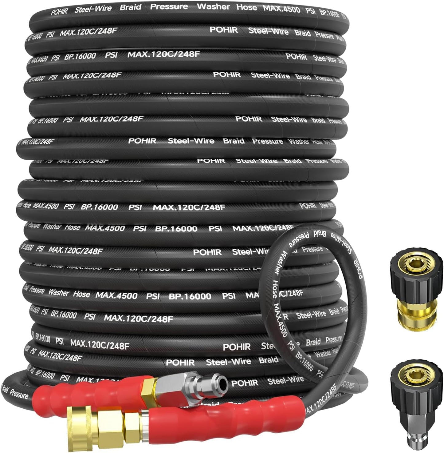 Manguera lavado 50ft 4500PSI acero trenzado con adaptadores