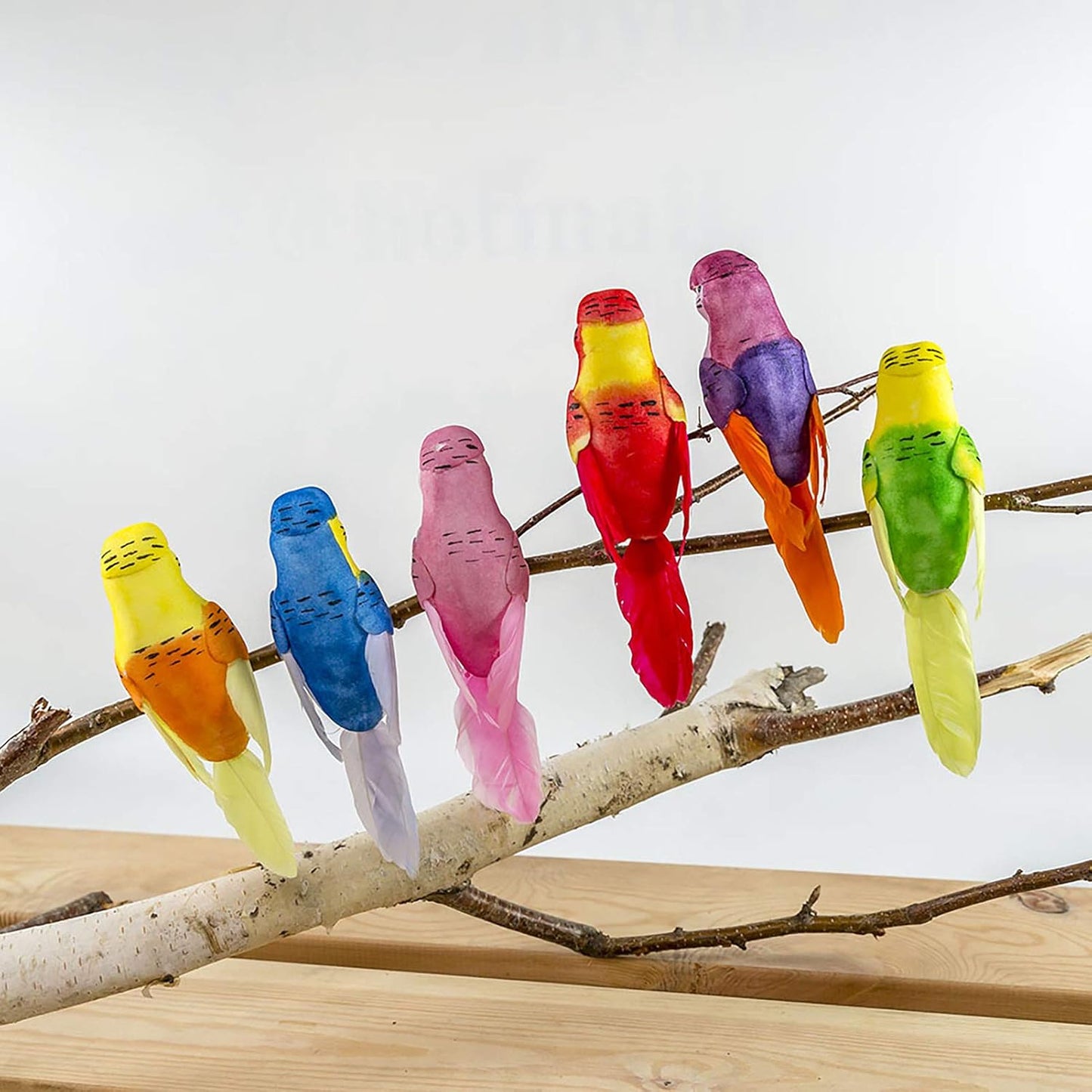 Kit 6pcs decoración bird DIY con clip metal