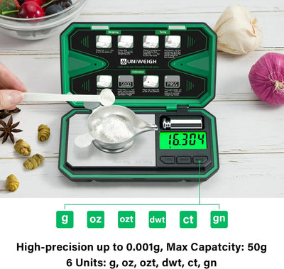 Báscula digital mg para joyería polvo oro gemas 6 unidades tara