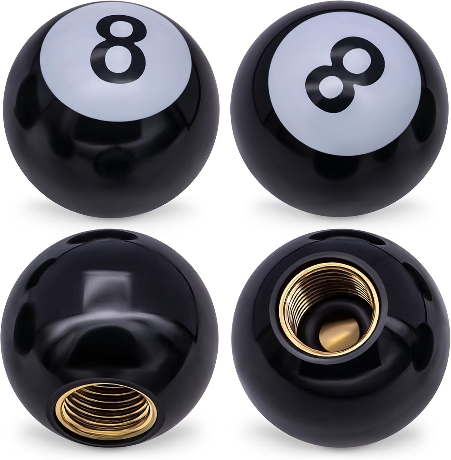 4 Tapas Vástago Válvula Neumático 8 Bolas Cubiertas Cobre Negro