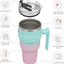 Vaso acero inox 40oz con asa pajita térmico sin BPA