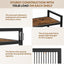 Estante metal 3 niveles ruedas malla mesa madera 31.5" negro