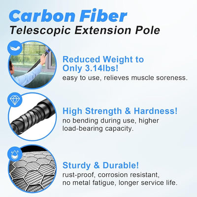 Kit plumero techo alto 30ft con poste fibra carbono 4.7-24ft